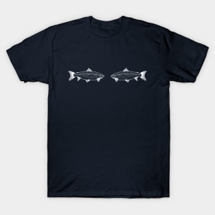 Landlocked Salmons in Love - cute and cool fish ink art T-Shirt